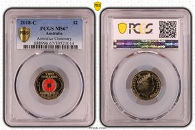2018-C $2 Armistice Centenary Colorized MS67
