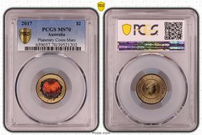 2017 $2 Planetary Coins Mars Colorized MS70