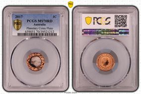 2017 1C Planetary Coins Pluto Colorized MS70RD