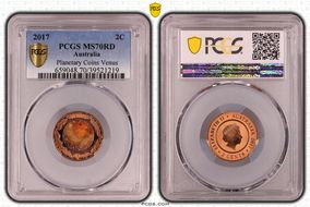 2017 2C Planetary Coins Venus Colorized MS70RD