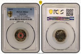 2015 $2 Lest We Forget Colorized MS64