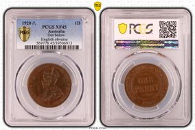 1920 //.  1D Dot below English obverse XF45BN