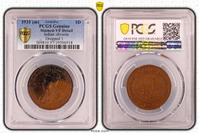 1931 (m) 1D Indian obverse Dropped 1 N1BN