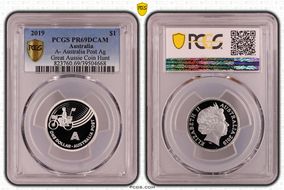 2019 $1 A- Australia Post Ag Great Aussie Coin Hunt PR69DCAM