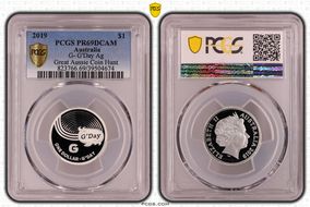 2019 $1 G- G'Day Ag Great Aussie Coin Hunt PR69DCAM