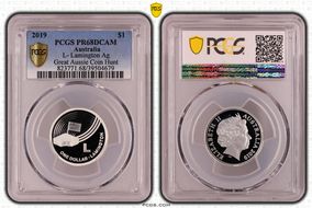2019 $1 L- Lamington Ag Great Aussie Coin Hunt PR68DCAM
