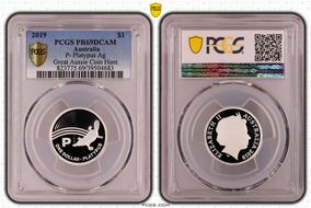 2019 $1 P- Platypus Ag Great Aussie Coin Hunt PR69DCAM