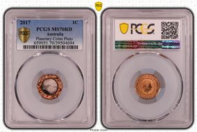 2017 1C Planetary Coins Pluto Colorized MS70RD
