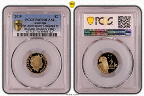 2018 $2 30th Anniversary Designed by Ian Rank-Broadley Effigy PR70DCAM