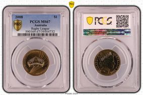 2008 $1 Rugby League MS67
