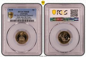 2018 $2 50 Yrs Decimal Currency 30th Ann. $2 Coin MS68