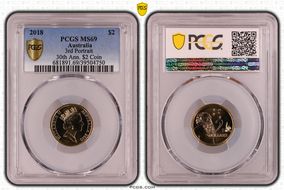 2018 $2 3rd Portrait 30th Ann. $2 Coin MS69