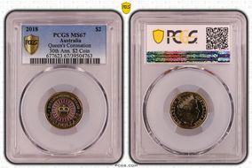 2018 $2 Queen's Coronation Colorized 30th Ann. $2 Coin MS67