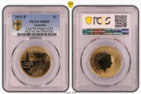 2011-P $1 Lest We Forget Al-Br MS69
