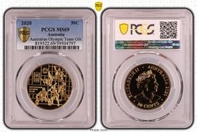 2020 50C Australian Olympic Team Gilt-CuNi MS69