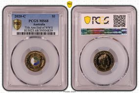 2020-C $2 75th Ann End of WWII Colorized MS68