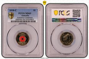 2018-C $2 Armistice Centenary Colorized MS69