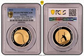 2012 $2 Australian Open 100th Ann. PR70DCAM