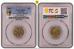 2019 $2 60 Yrs of Mr. Squiggle Blackboard Colorized MS63