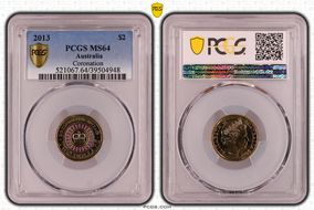 2013 $2 Coronation Colorized MS64