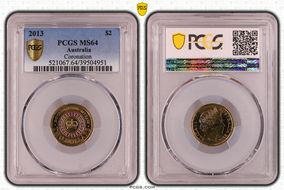 2013 $2 Coronation Colorized MS64