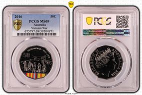 2016 50C Vietnam War Colorized MS69