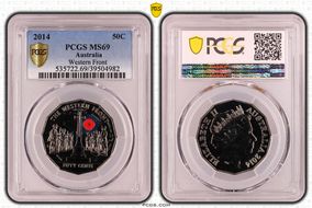 2014 50C Western Front Colorized MS69