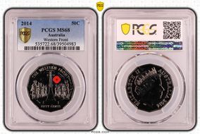 2014 50C Western Front Colorized MS68