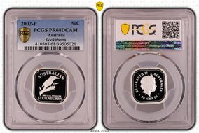 2002-P 50C Kookaburra 1/2oz Ag PR68DCAM