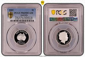 2002 $1 Year of the Outback Ag PR69DCAM