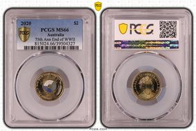 2020 $2 75th Ann End of WWII Colorized MS66