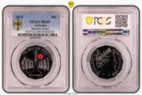 2014 50C Western Front Colorized MS69