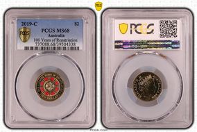 2019-C $2 100 Years of Repatriation Colorized MS68