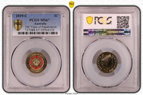 2019-C $2 100 Years of Repatriation Colorized MS67