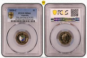 2020-C $2 75th Ann End of WWII Colorized MS66