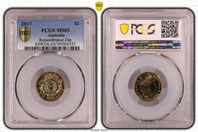 2017 $2 Remembrance Day Colorized MS65