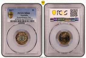 2017 $2 Remembrance Day Colorized MS66