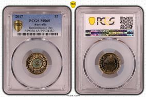 2017 $2 Remembrance Day Colorized MS65