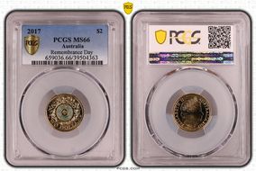 2017 $2 Remembrance Day Colorized MS66