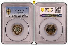 2017 $2 Remembrance Day Colorized MS65