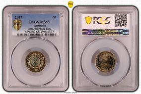 2017 $2 Remembrance Day Colorized MS65