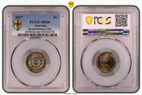 2017 $2 Remembrance Day Colorized MS66