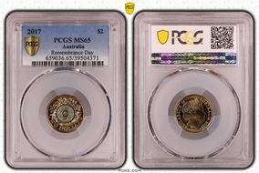 2017 $2 Remembrance Day Colorized MS65