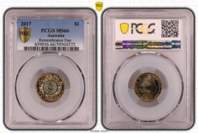 2017 $2 Remembrance Day Colorized MS66