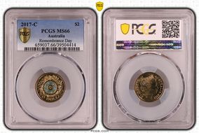 2017-C $2 Remembrance Day Colorized MS66