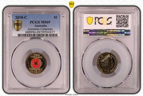 2018-C $2 Armistice Centenary Colorized MS69