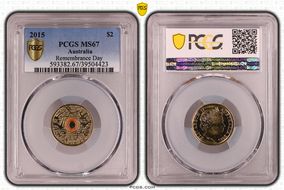 2015 $2 Remembrance Day Colorized In Flanders Fields MS67