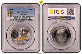 2020 50C Skippy-The Bush Kangaroo Colorized MS69