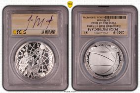 2020-P $1 Basketball Hall of Fame First Day of Issue Ja Morant Purple Ink PR70DCAM