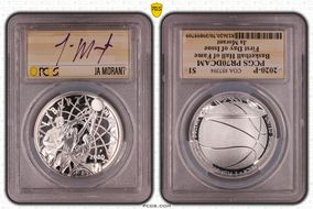 2020-P $1 Basketball Hall of Fame First Day of Issue Ja Morant Purple Ink PR70DCAM